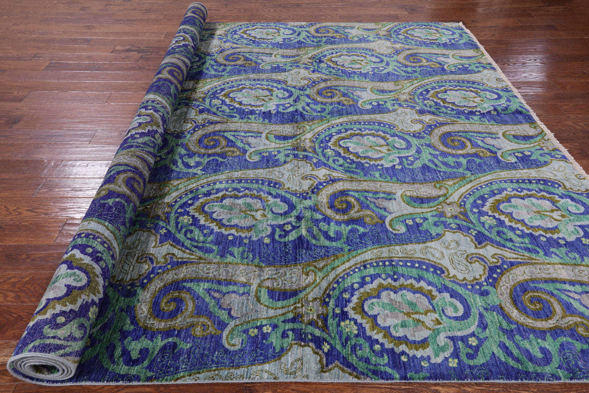 William Morris Hand Knotted Wool Area Rug - 9' 1" X 11' 10" - Golden Nile