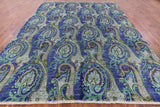 William Morris Hand Knotted Wool Area Rug - 9' 1" X 11' 10" - Golden Nile