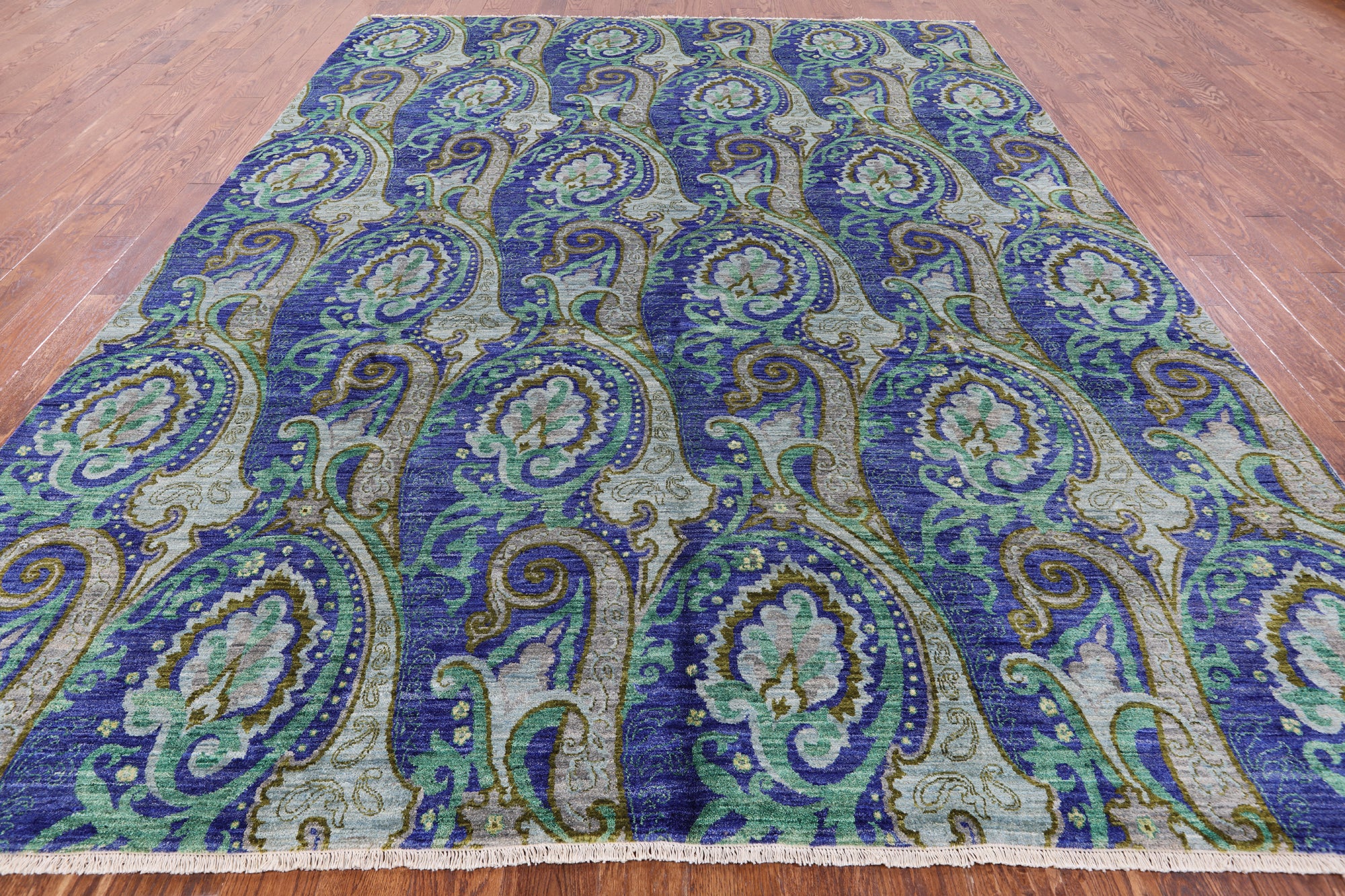 William Morris Hand Knotted Wool Area Rug - 9' 1" X 11' 10" - Golden Nile