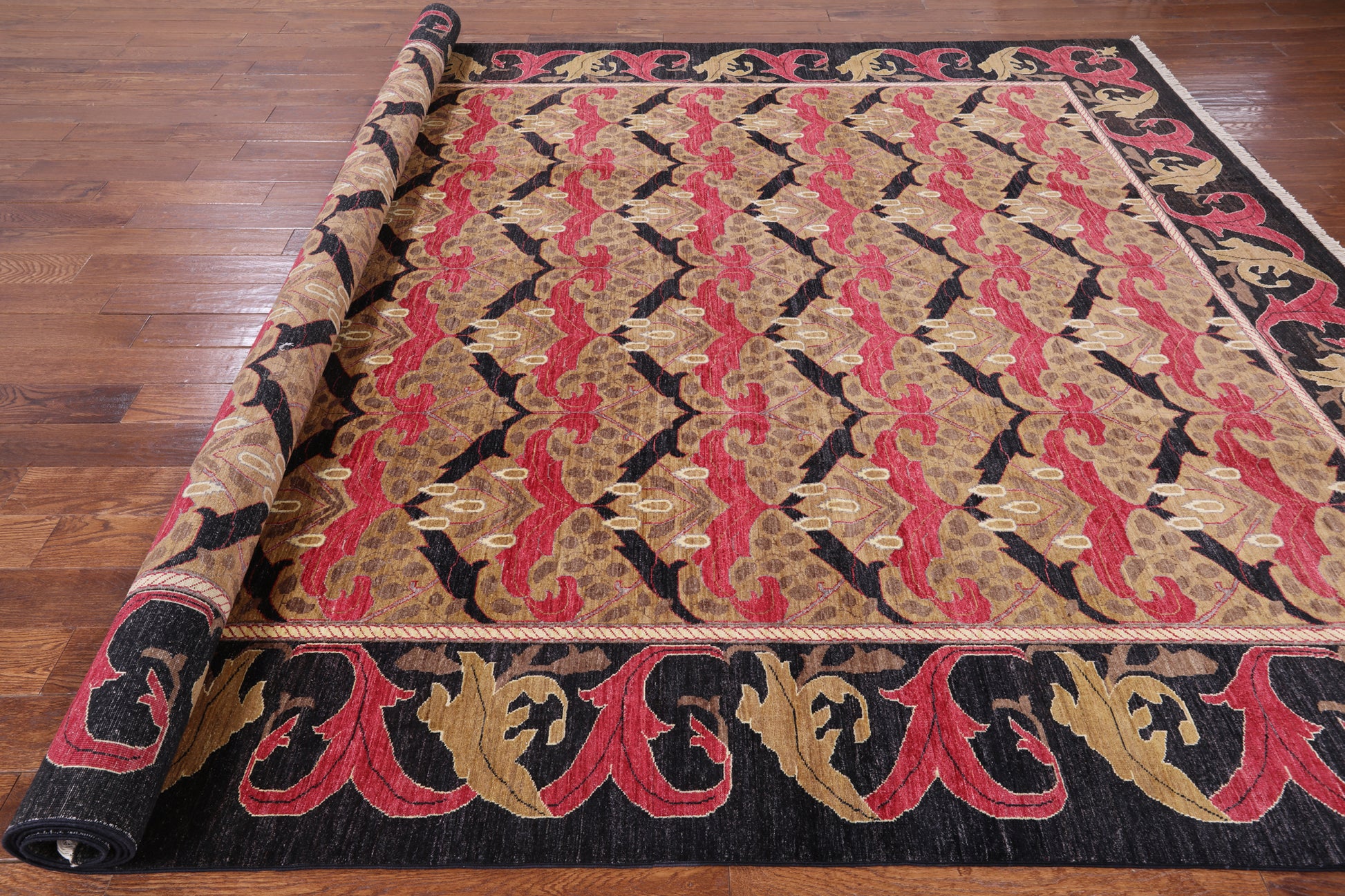 William Morris Hand Knotted Wool Area Rug - 9' 10" X 13' 4" - Golden Nile