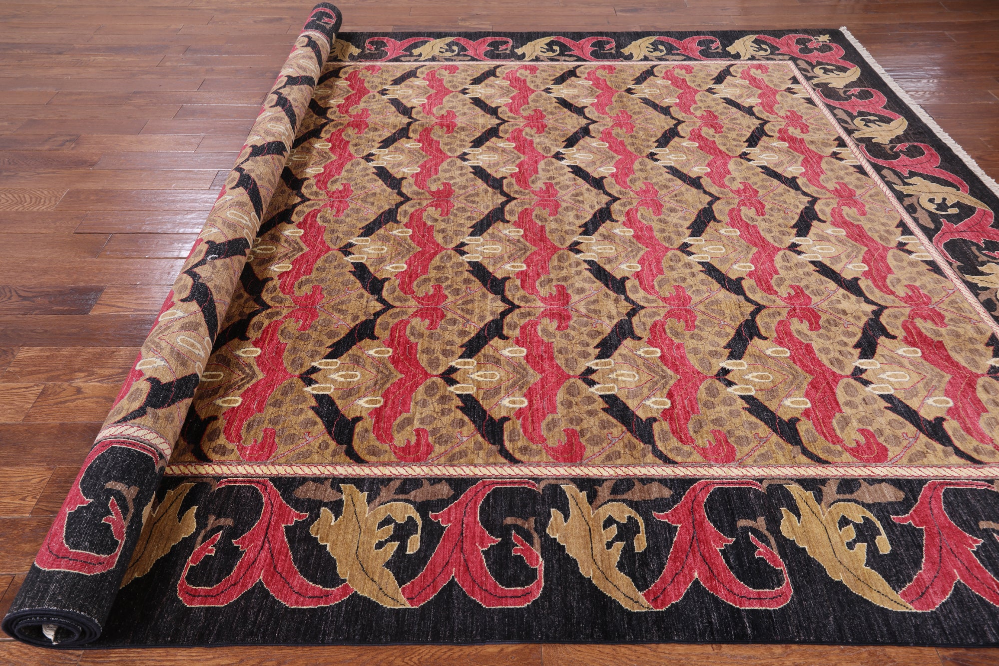 William Morris Hand Knotted Wool Area Rug - 9' 10" X 13' 4" - Golden Nile