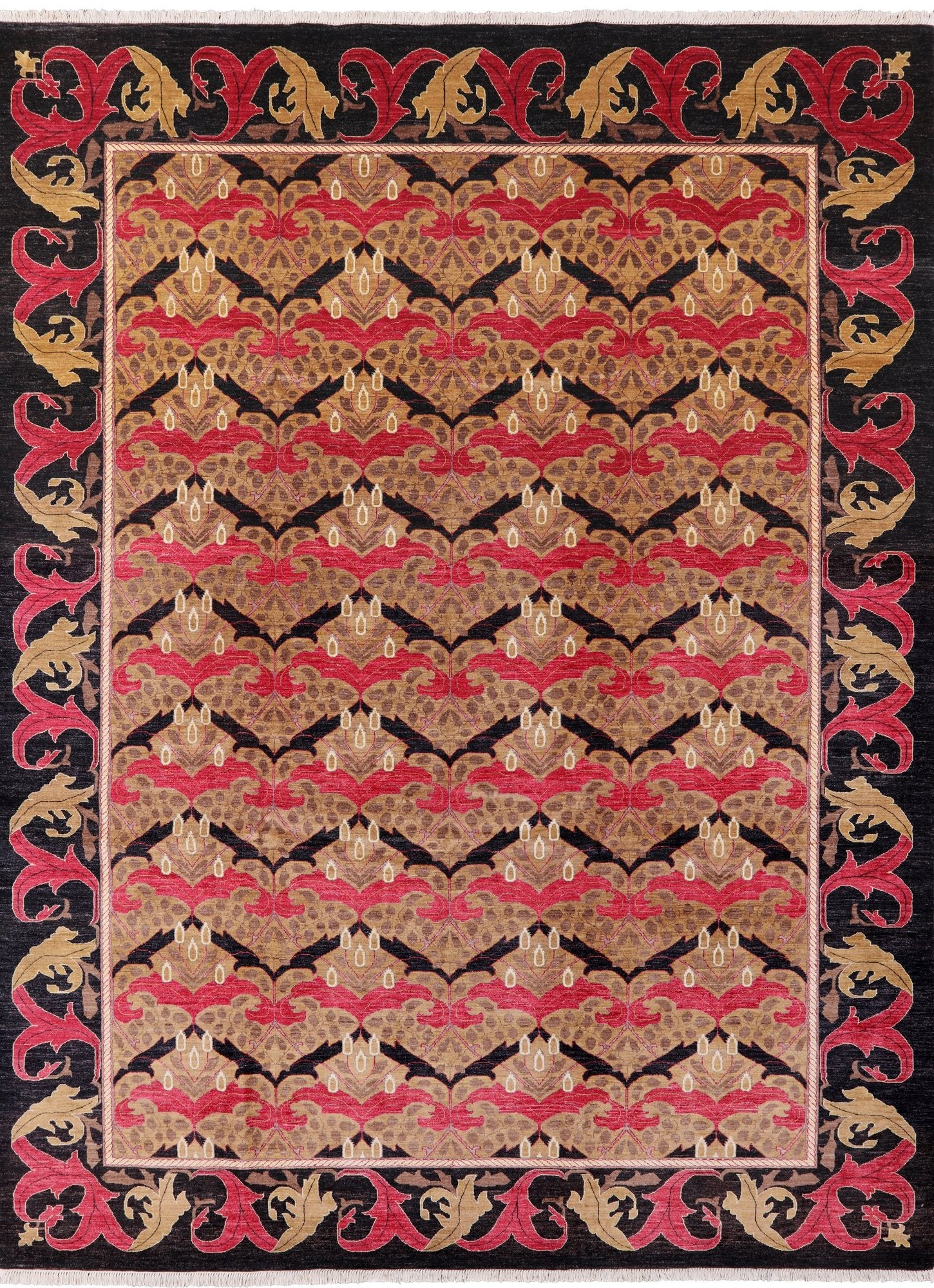 William Morris Hand Knotted Wool Area Rug - 9' 10" X 13' 4" - Golden Nile