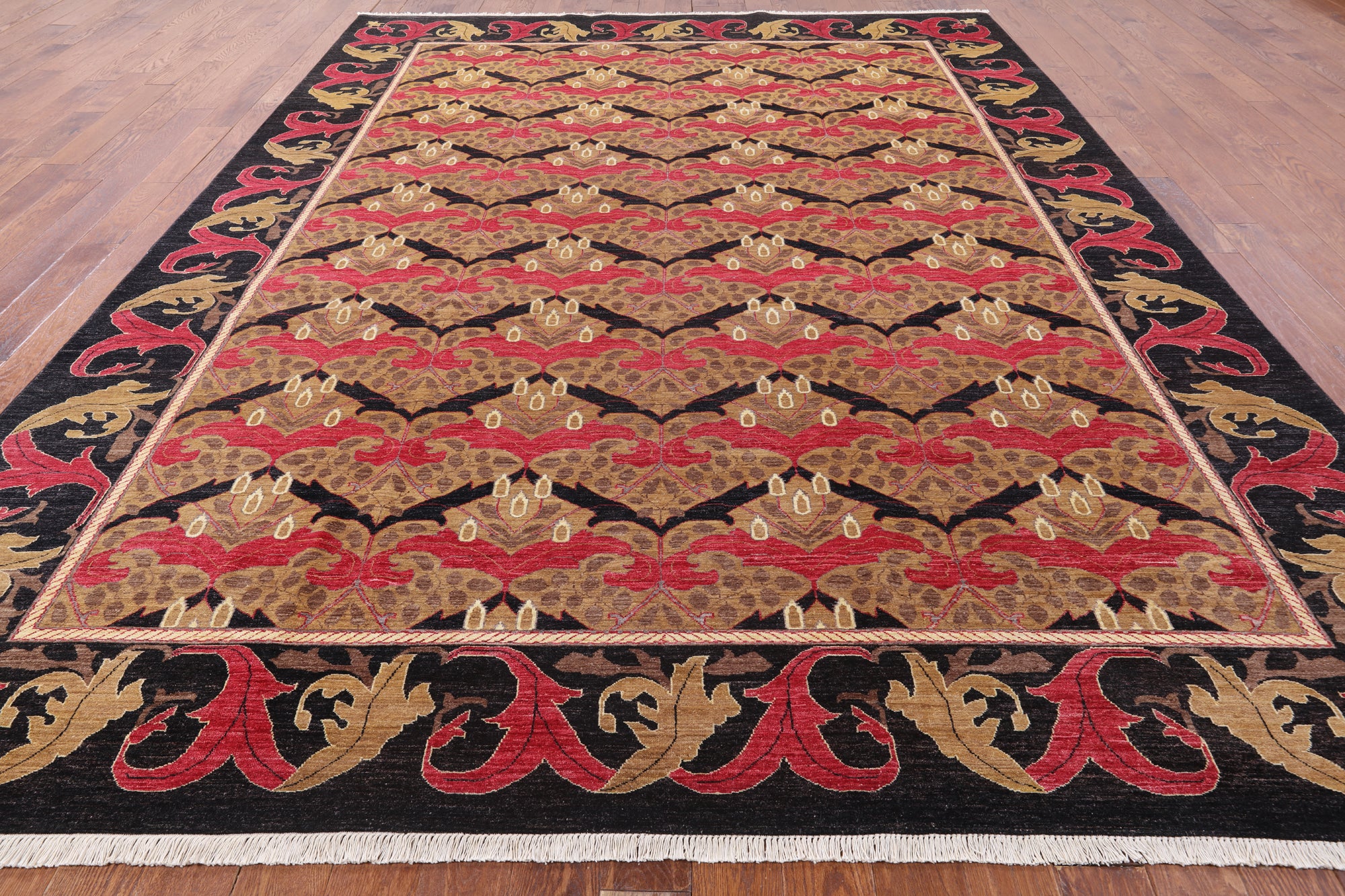 William Morris Hand Knotted Wool Area Rug - 9' 10" X 13' 4" - Golden Nile