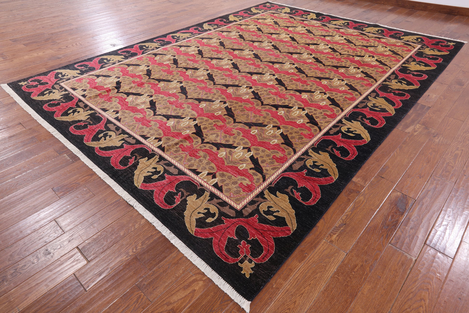 William Morris Hand Knotted Wool Area Rug - 9' 10" X 13' 4" - Golden Nile