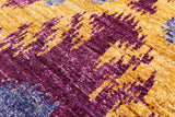 Gold Ikat Handmade Wool Area Rug - 4' 1" X 6' 4" - Golden Nile