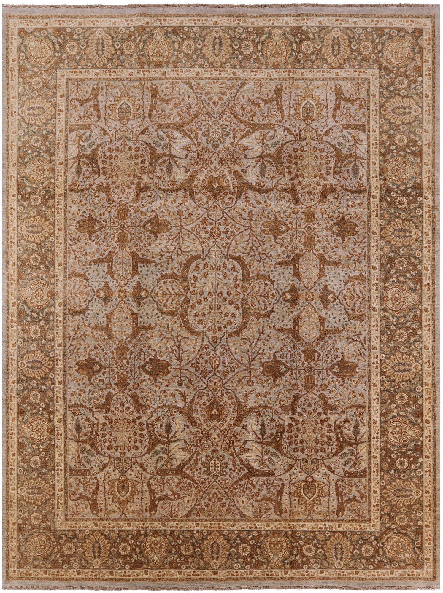 Persian Hand Knotted Wool Area Rug - 9' 1" X 12' 1" - Golden Nile