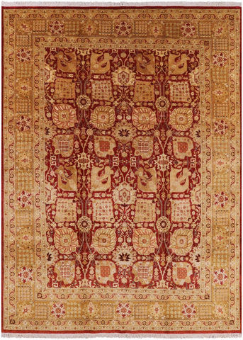 Red Peshawar Handmade Wool Area Rug - 9' 1
