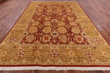 Red Peshawar Handmade Wool Area Rug - 9' 1" X 12' 6" - Golden Nile