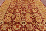 Red Peshawar Handmade Wool Area Rug - 9' 1" X 12' 6" - Golden Nile
