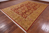 Red Peshawar Handmade Wool Area Rug - 9' 1" X 12' 6" - Golden Nile