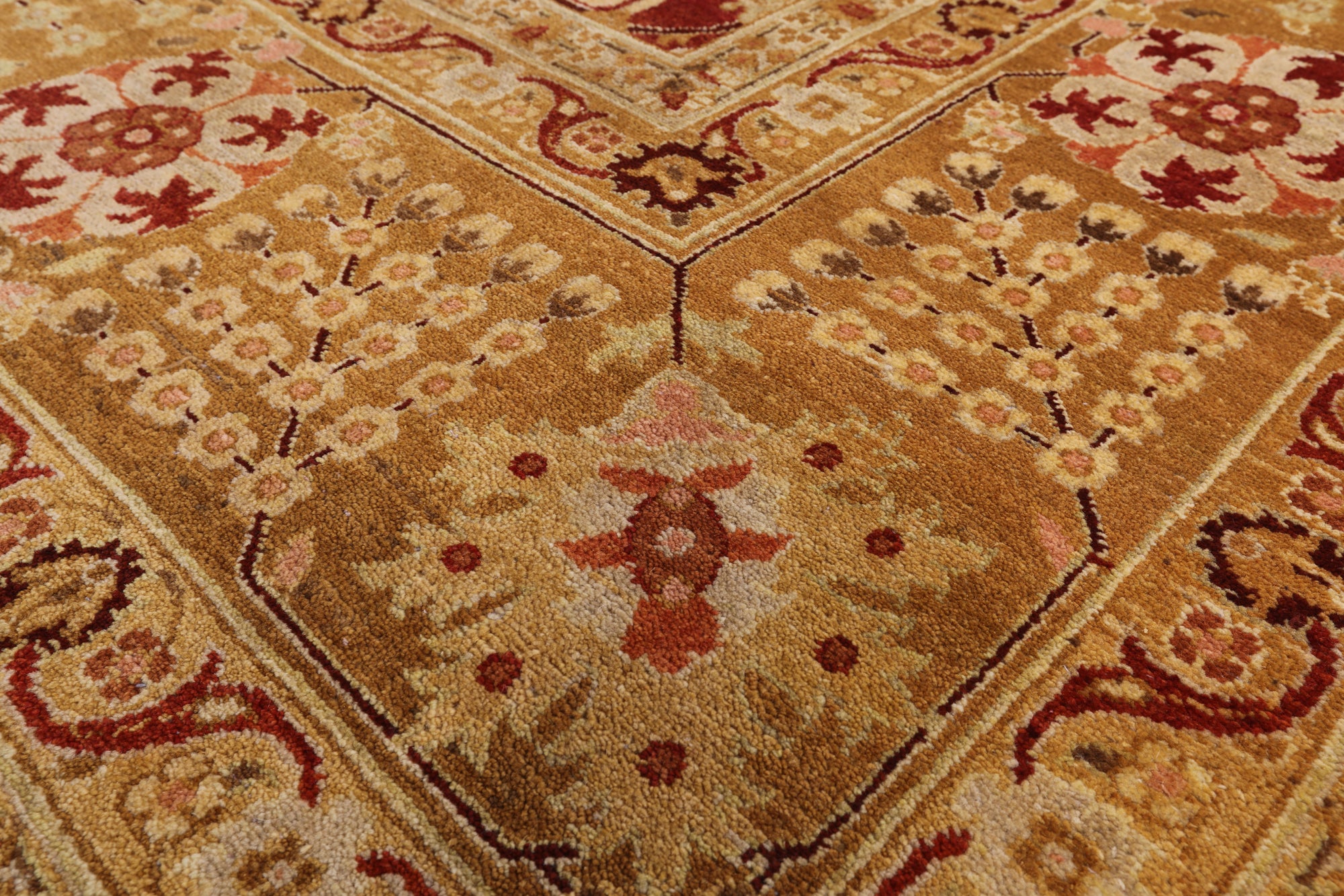 Red Peshawar Handmade Wool Area Rug - 9' 1" X 12' 6" - Golden Nile