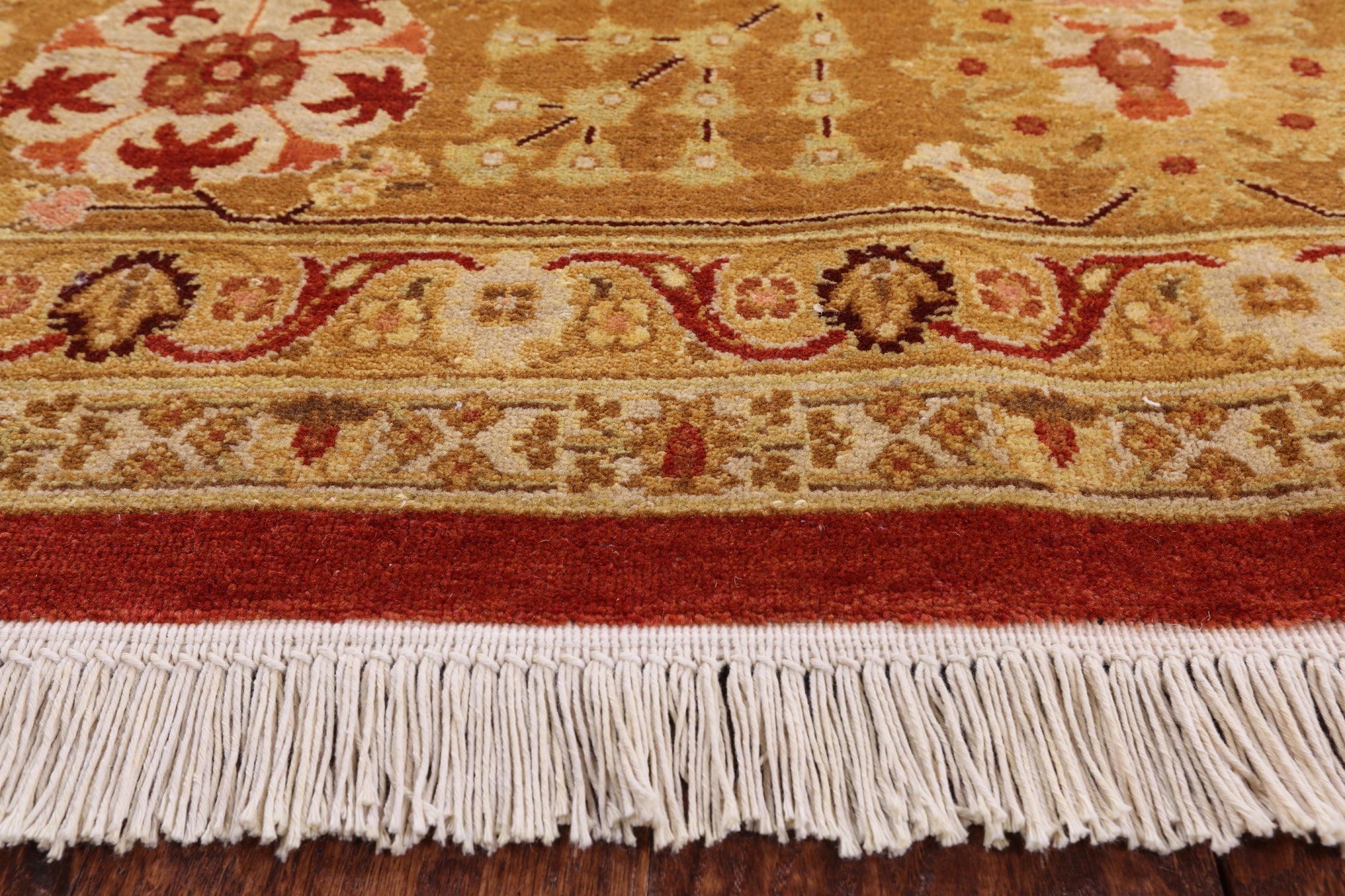 Red Peshawar Handmade Wool Area Rug - 9' 1" X 12' 6" - Golden Nile