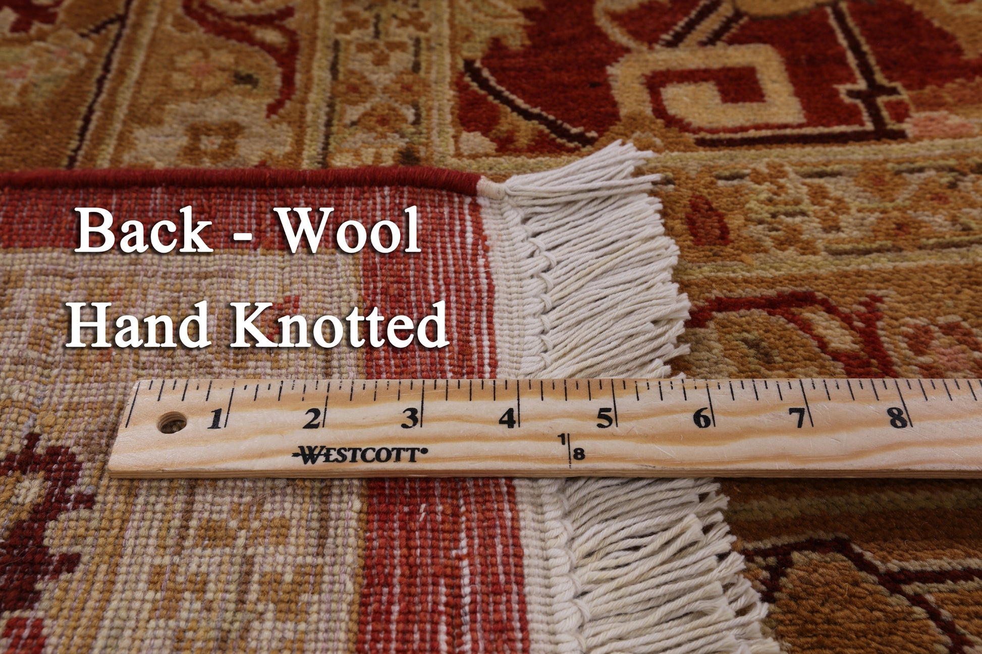 Red Peshawar Handmade Wool Area Rug - 9' 1" X 12' 6" - Golden Nile