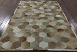 Natural Cowhide Hand Stitched Patchwork Rug - 6' 1" X 9' 1" - Golden Nile