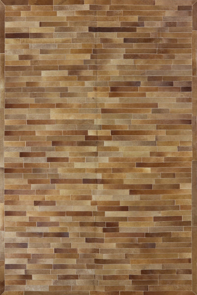 Natural Cowhide Hand Stitched Patchwork Rug - 6' 1" X 9' 1" - Golden Nile