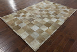 Natural Cowhide Hand Stitched Patchwork Rug - 6' 1" X 9' 1" - Golden Nile