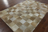 Natural Cowhide Hand Stitched Patchwork Rug - 6' 1" X 9' 1" - Golden Nile