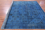 Blue Persian Overdyed Handmade Wool Area Rug - 7' 10" X 10' 9" - Golden Nile