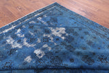 Blue Persian Overdyed Handmade Wool Area Rug - 7' 10" X 10' 9" - Golden Nile