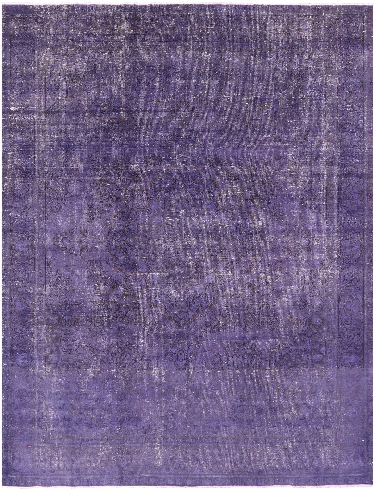 Purple Persian Overdyed Hand Knotted Wool Area Rug - 10' 3" X 12' 10" - Golden Nile