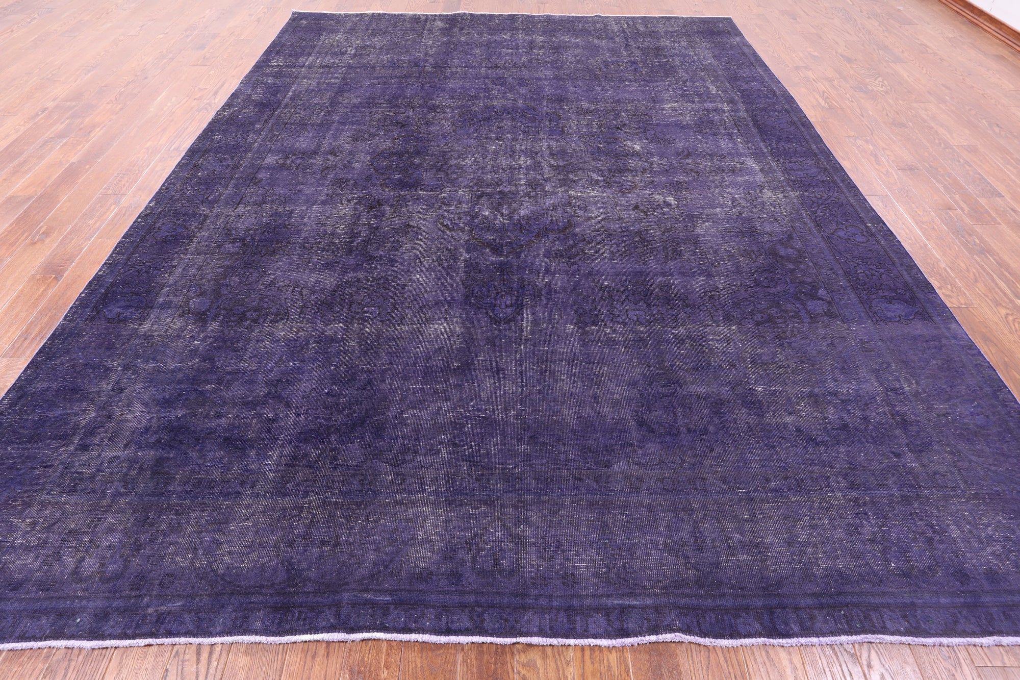 Purple Persian Overdyed Hand Knotted Wool Area Rug - 10' 3" X 12' 10" - Golden Nile