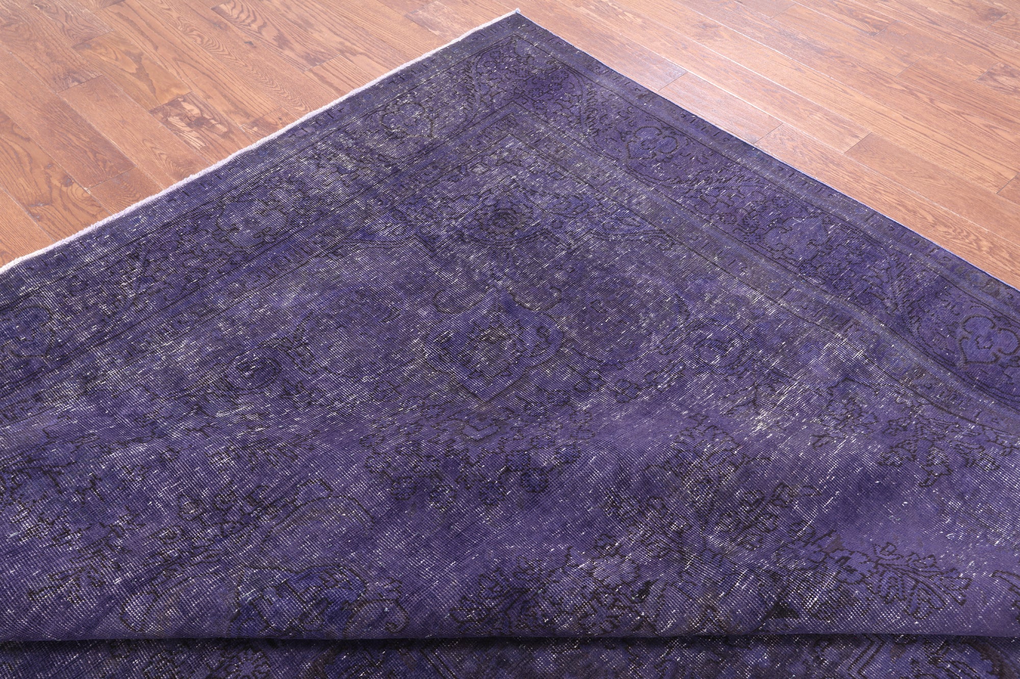 Purple Persian Overdyed Hand Knotted Wool Area Rug - 10' 3" X 12' 10" - Golden Nile