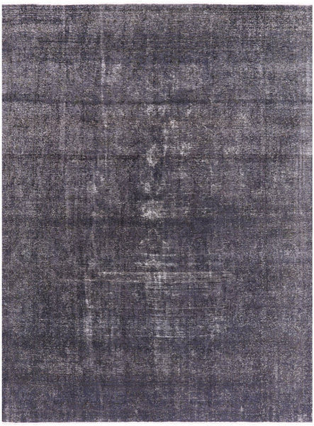 Grey Persian Overdyed Hand Knotted Wool Area Rug - 9' 6" X 13' 0" - Golden Nile
