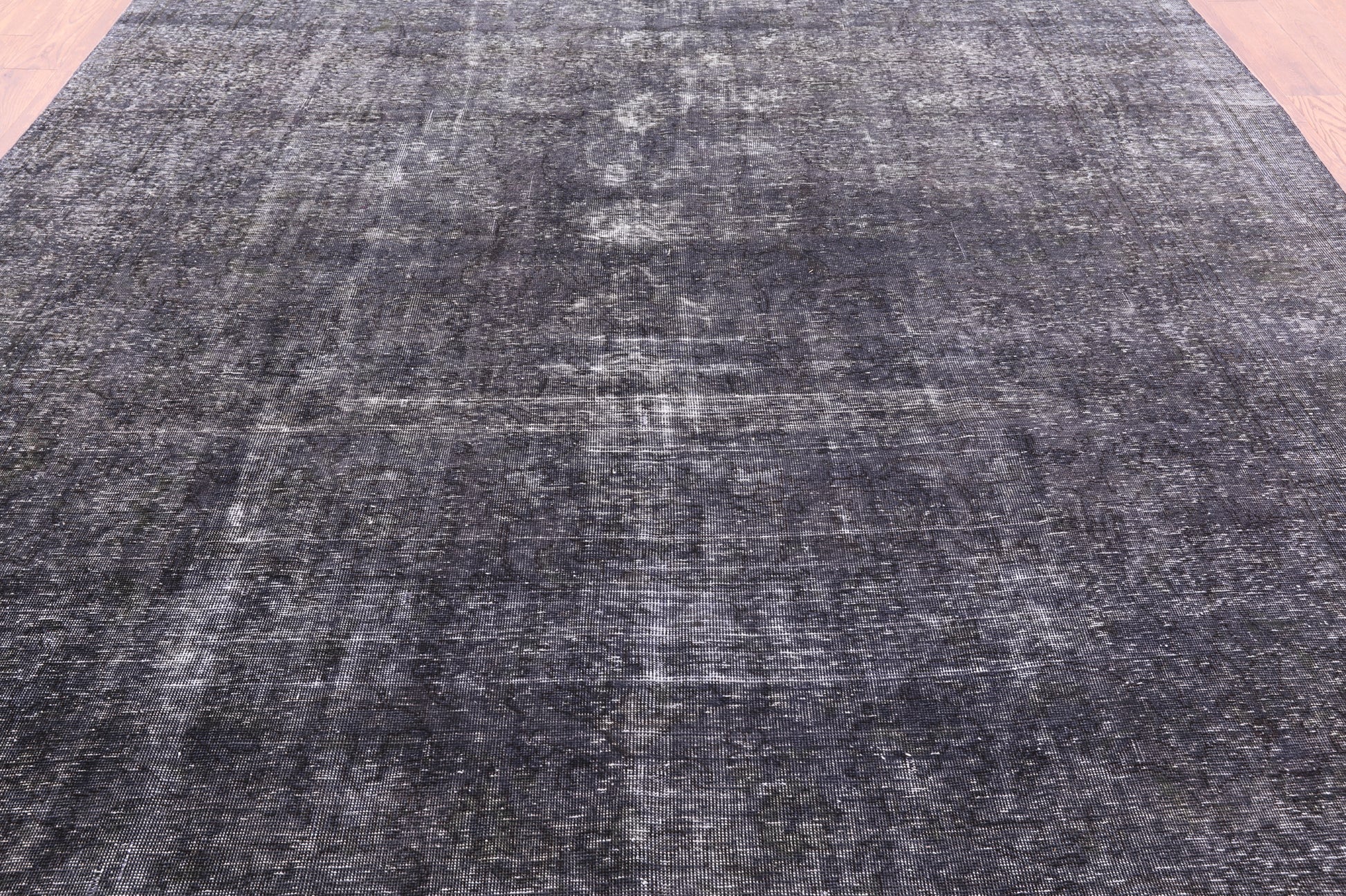 Grey Persian Overdyed Hand Knotted Wool Area Rug - 9' 6" X 13' 0" - Golden Nile