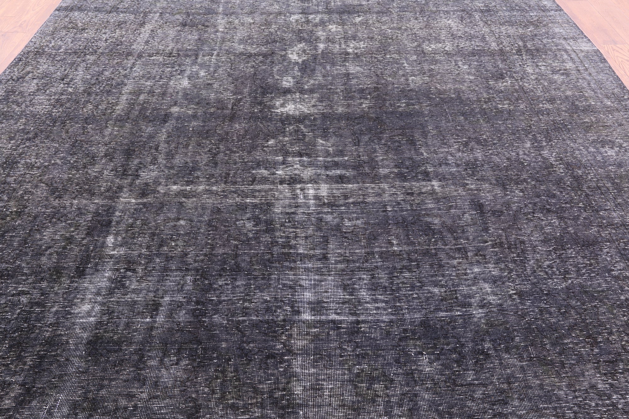 Grey Persian Overdyed Hand Knotted Wool Area Rug - 9' 6" X 13' 0" - Golden Nile