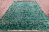 Green Persian Overdyed Hand Knotted Wool Rug - 9' 4" X 12' 8" - Golden Nile