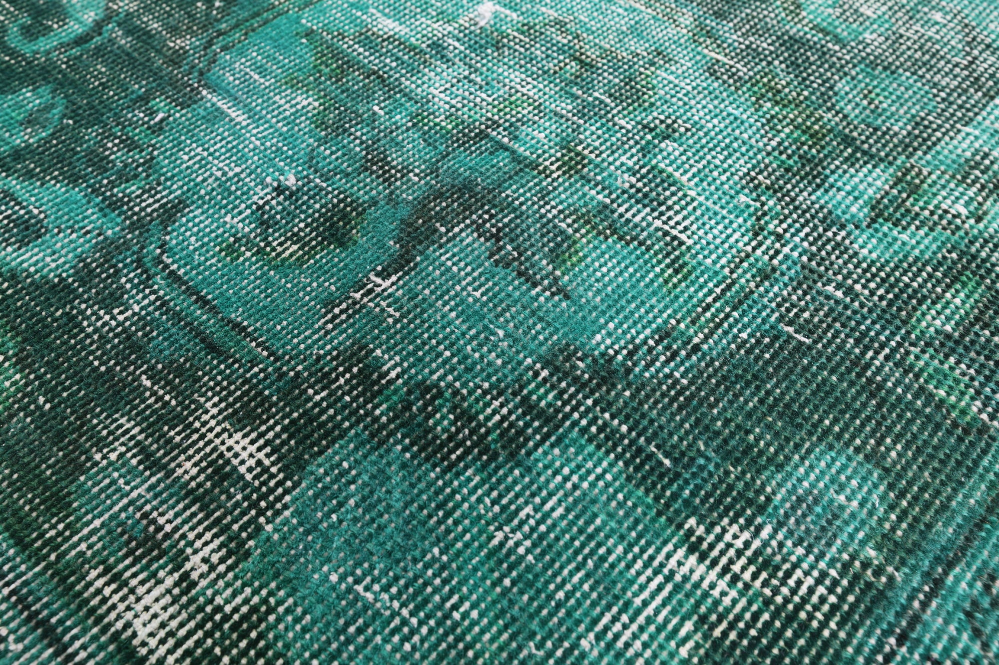 Green Persian Overdyed Hand Knotted Wool Rug - 9' 4" X 12' 8" - Golden Nile