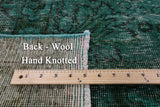 Green Persian Overdyed Hand Knotted Wool Rug - 9' 4" X 12' 8" - Golden Nile