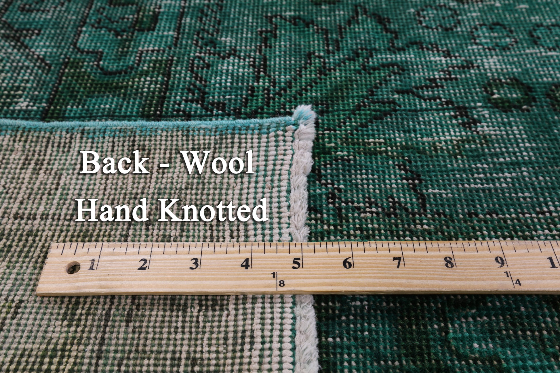 Green Persian Overdyed Hand Knotted Wool Rug - 9' 4" X 12' 8" - Golden Nile