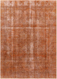 Orange Persian Overdyed Hand Knotted Wool Area Rug - 7' 9" X 10' 9" - Golden Nile