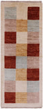 Gabbeh Hand Knotted Rug - 2' 6" X 6' 5" - Golden Nile