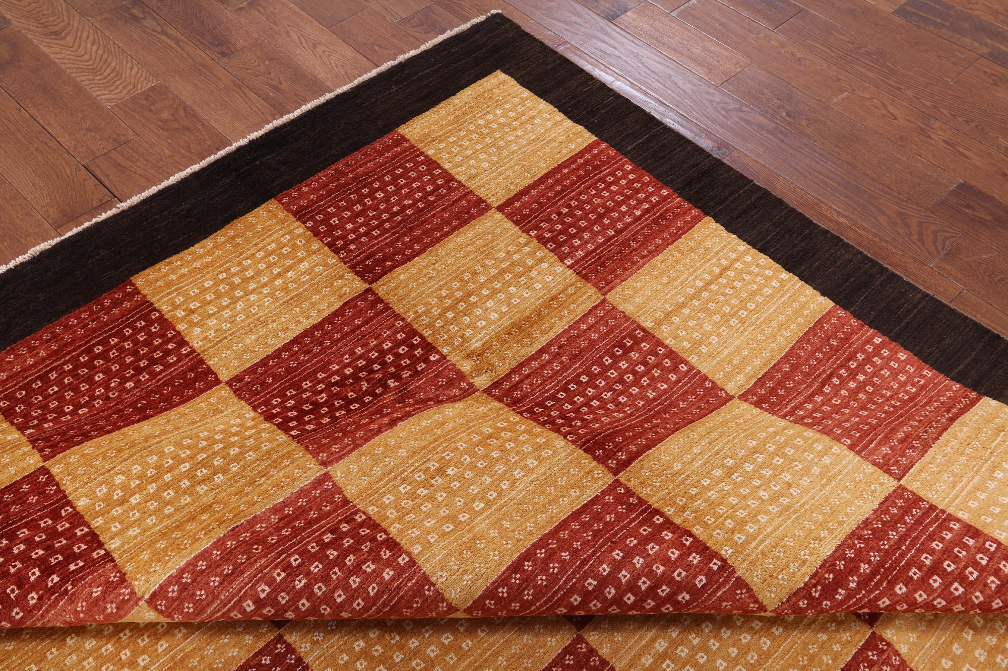 Persian Gabbeh Handmade Wool Rug - 8' 1" X 9' 10" - Golden Nile