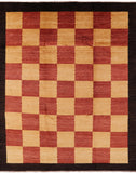 Persian Gabbeh Handmade Wool Rug - 8' 1" X 9' 10" - Golden Nile