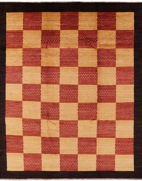Persian Gabbeh Handmade Wool Rug - 8' 1" X 9' 10" - Golden Nile