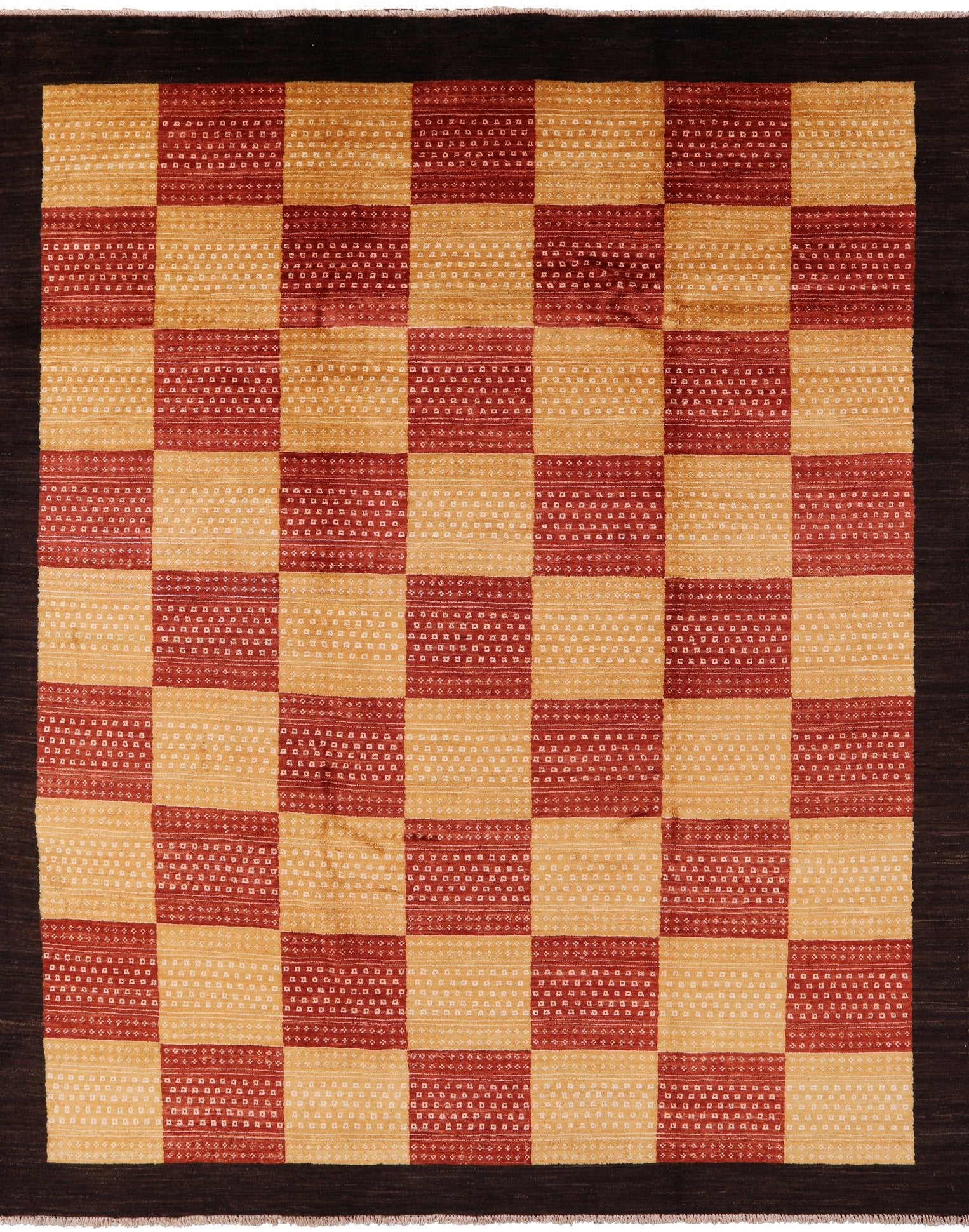 Persian Gabbeh Handmade Wool Rug - 8' 1" X 9' 10" - Golden Nile