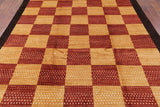 Persian Gabbeh Handmade Wool Rug - 8' 1" X 9' 10" - Golden Nile