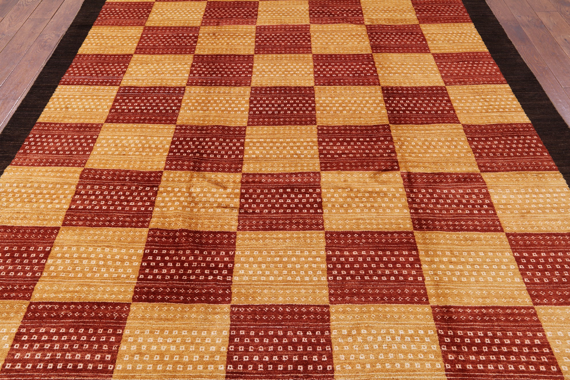 Persian Gabbeh Handmade Wool Rug - 8' 1" X 9' 10" - Golden Nile