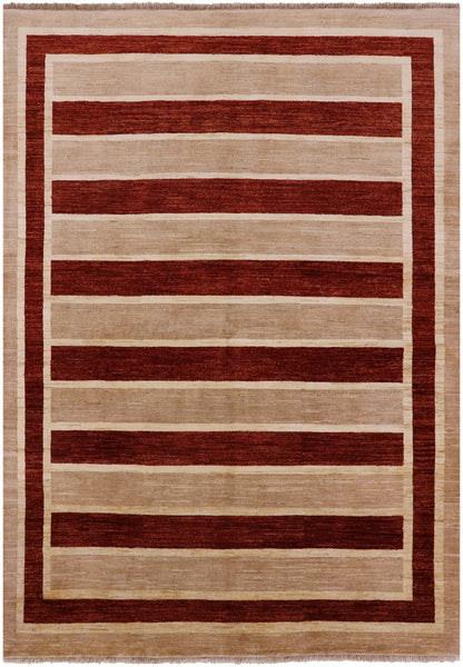 Persian Gabbeh Hand Knotted Wool Area Rug - 6' 3" X 8' 9" - Golden Nile