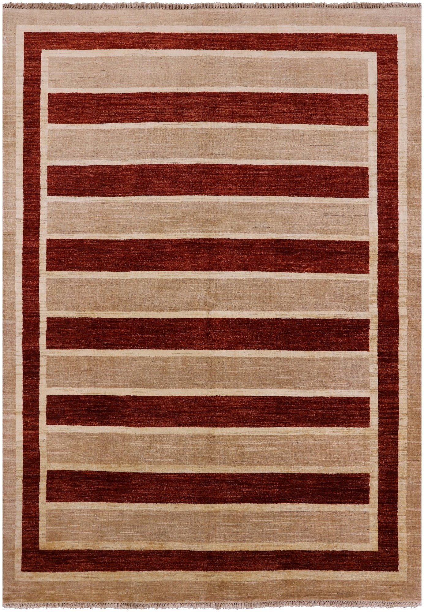 Persian Gabbeh Hand Knotted Wool Area Rug - 6' 3" X 8' 9" - Golden Nile