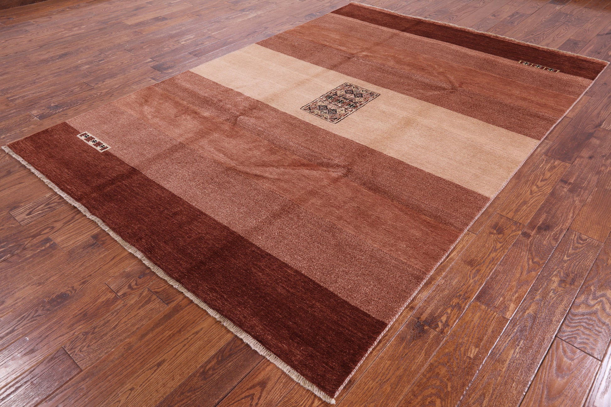 Tribal Persian Gabbeh Hand Knotted Wool Rug - 6' 8" X 9' 8" - Golden Nile