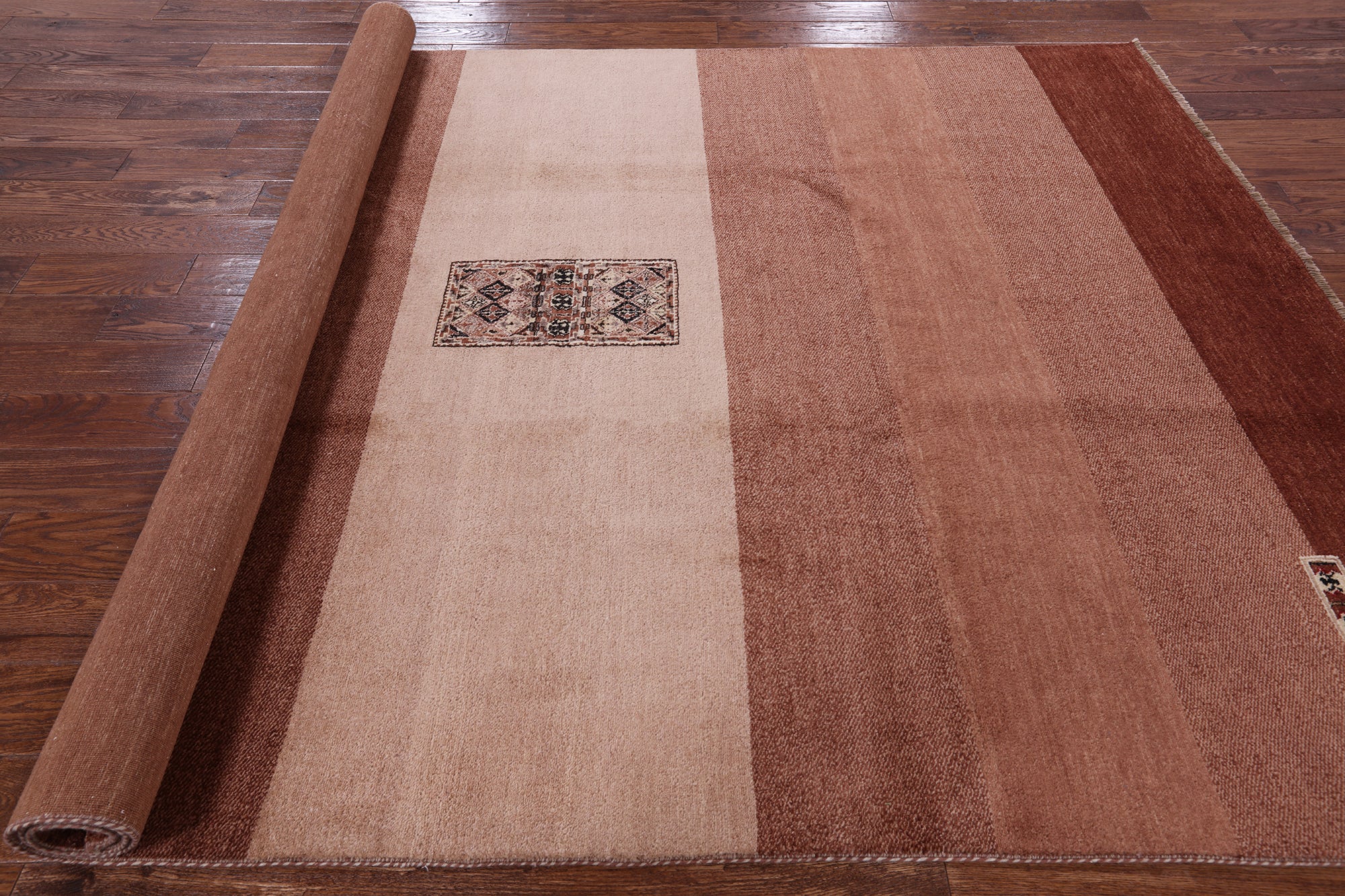 Tribal Persian Gabbeh Hand Knotted Wool Rug - 6' 8" X 9' 8" - Golden Nile