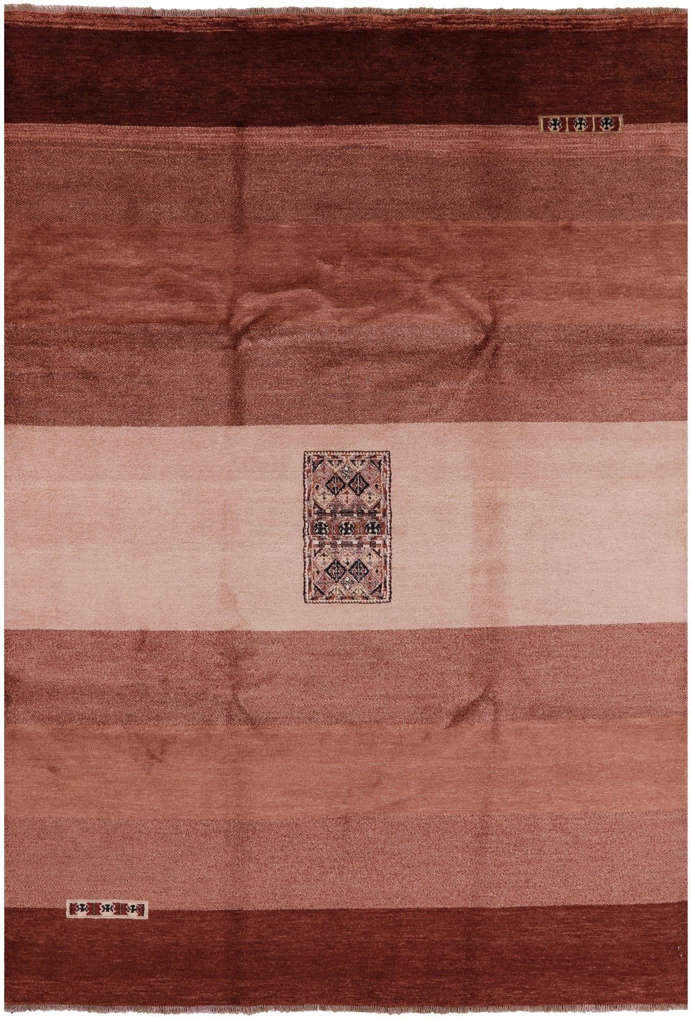 Tribal Persian Gabbeh Hand Knotted Wool Rug - 6' 8" X 9' 8" - Golden Nile