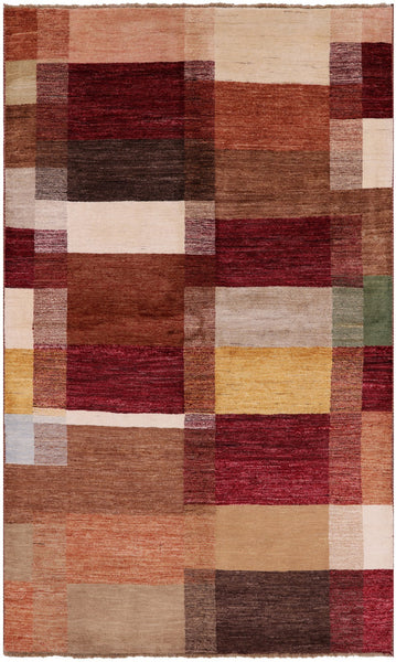 Persian Gabbeh Handmade Wool Area Rug - 5' 9" X 9' 1" - Golden Nile