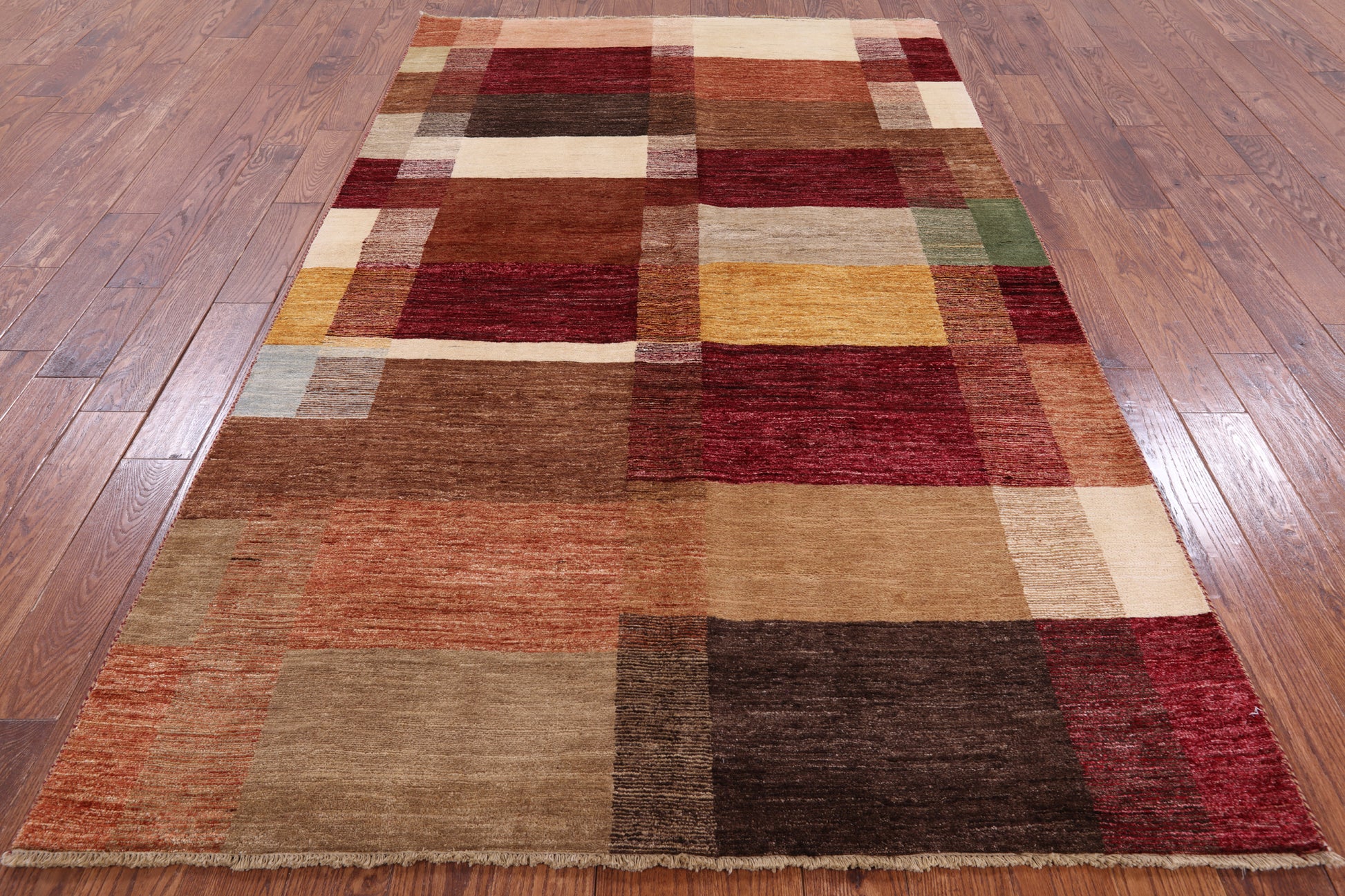 Persian Gabbeh Handmade Wool Area Rug - 5' 9" X 9' 1" - Golden Nile
