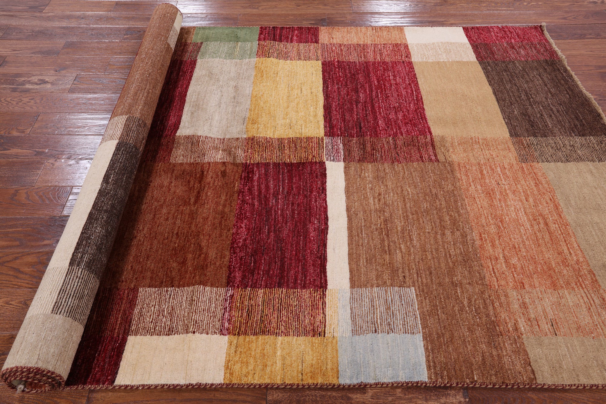 Persian Gabbeh Handmade Wool Area Rug - 5' 9" X 9' 1" - Golden Nile