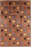 Brown Persian Gabbeh Hand Knotted Wool Rug - 6' 9" X 10' 0" - Golden Nile